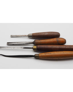 4 Small Antique Carving Chisels