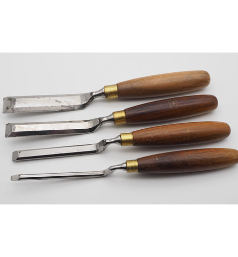 Good Set of 4 Cranked Bevel-Edged Chisels