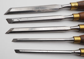 Fine Set of 5 Skew Bevel-Edged Chisels by Crown