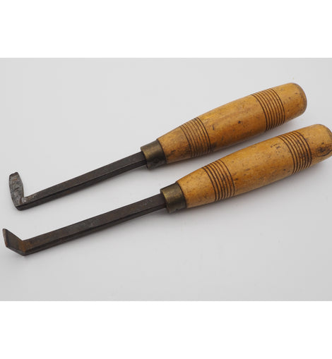 Rare Pair of Drawer Lock Chisels by Ward