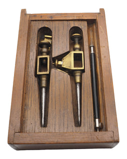 Superb Pair of Brass Trammels in a Walnut Box