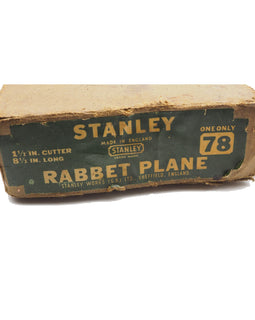 Early Boxed Stanley England No. 78 Rebate Plane