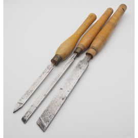 Three Large Size Wood Turning Chisels